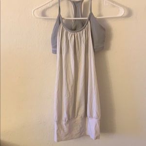 EUC Lululemon White / Grey Tank